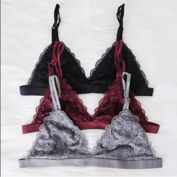 Floral lace eyelash strappy bralette bra grey β€οΈ - Picture 5 of 6
